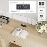 58" Modern Boho Rattan Door Executive Desk