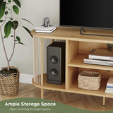 Yechen Boho TV Stand for 55-60" TV – Natural Rope Entertainment Center with Storage