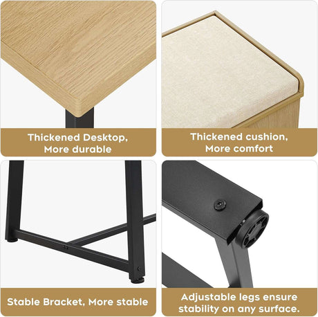 47 Inch Corner Dining Table Set with Storage Stool and Storage Bench