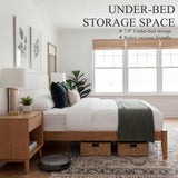 Yechen King Bed Frame – FSC Bamboo, Japanese Joinery & Upholstered Headboard