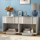 Fluted Night Stand with 20W Fast Charging Station