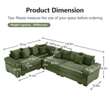 54" Oversized Corduroy Modular Sectional Sofa - Premium Comfort with High-Density Foam & Flexible Design