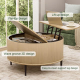 31.5" Round Coffee Table with Storage