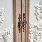 63" Farmhouse Accent Sideboard Buffet Cabinet with Painted 3D Decorative Doors