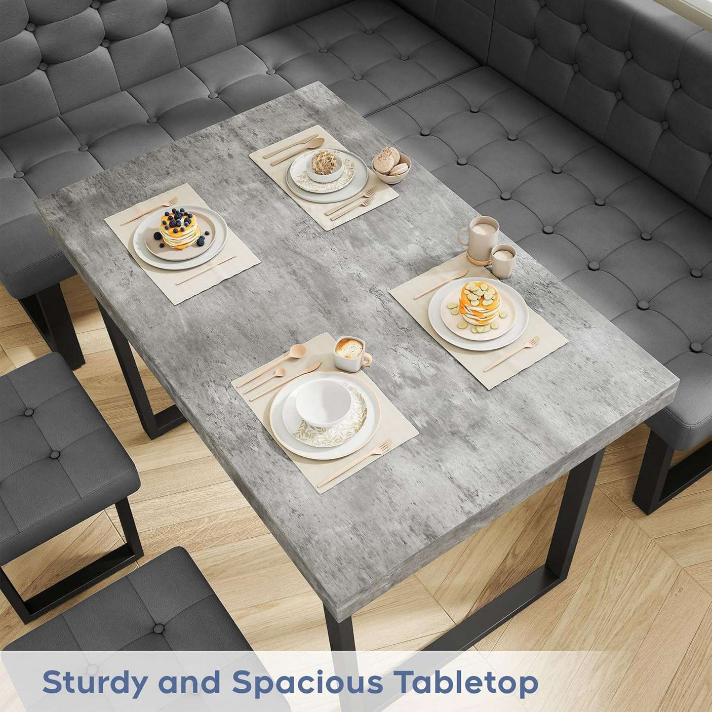72 Inch Modern Corner Dining Table Set