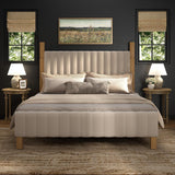 Yechen Full Size Wood Bed Frame with Headboard