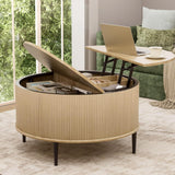 31.5" Round Coffee Table with Storage