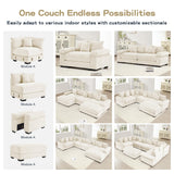 54" Oversized Corduroy Modular Sectional Sofa - Premium Comfort with High-Density Foam & Flexible Design