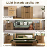 Fluted Nightstand with Charging Station