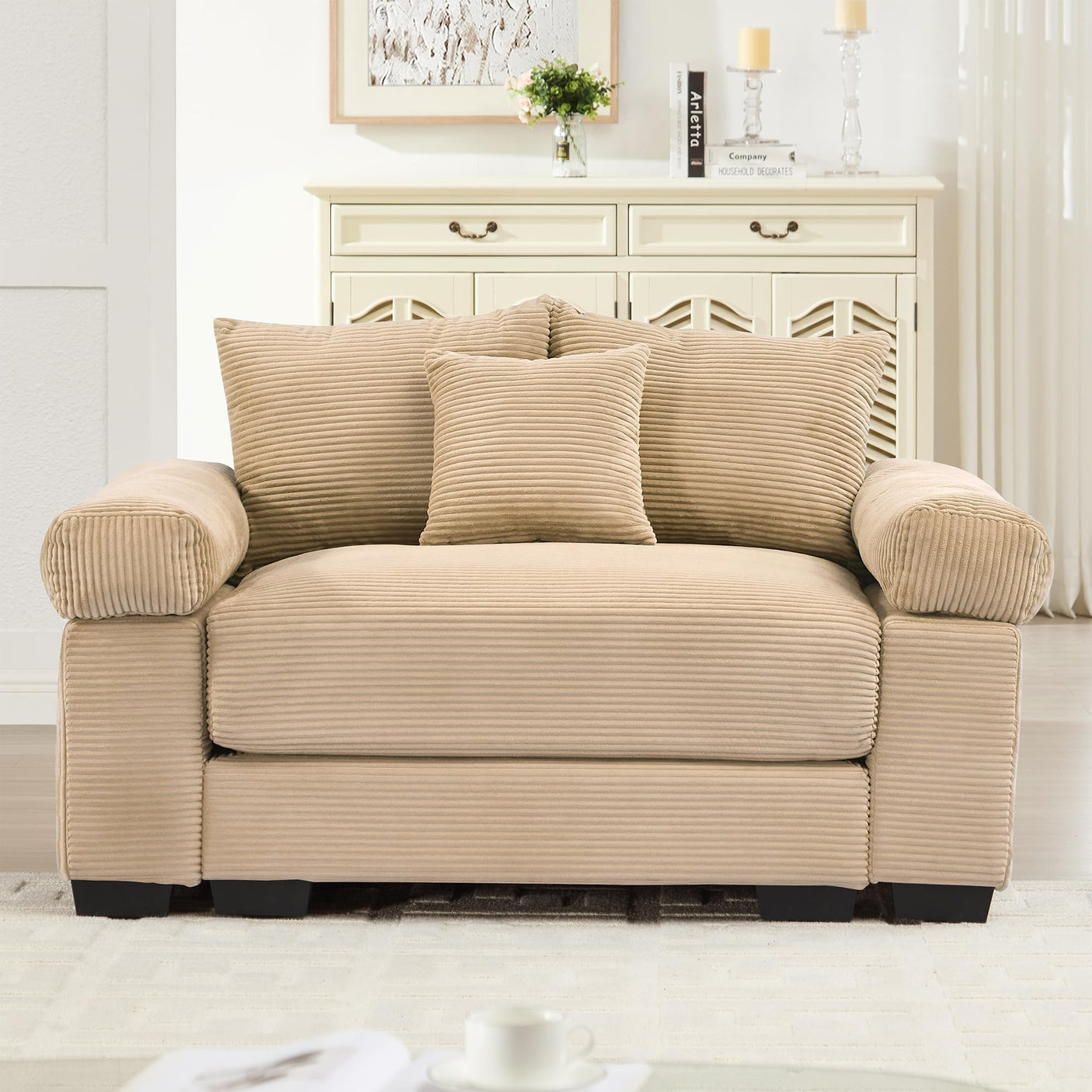 54" Oversized Corduroy Modular Sectional Sofa - Premium Comfort with High-Density Foam & Flexible Design