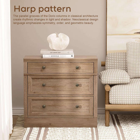 31.5" Oversized Extra Large Nightstand with 3 Drawers