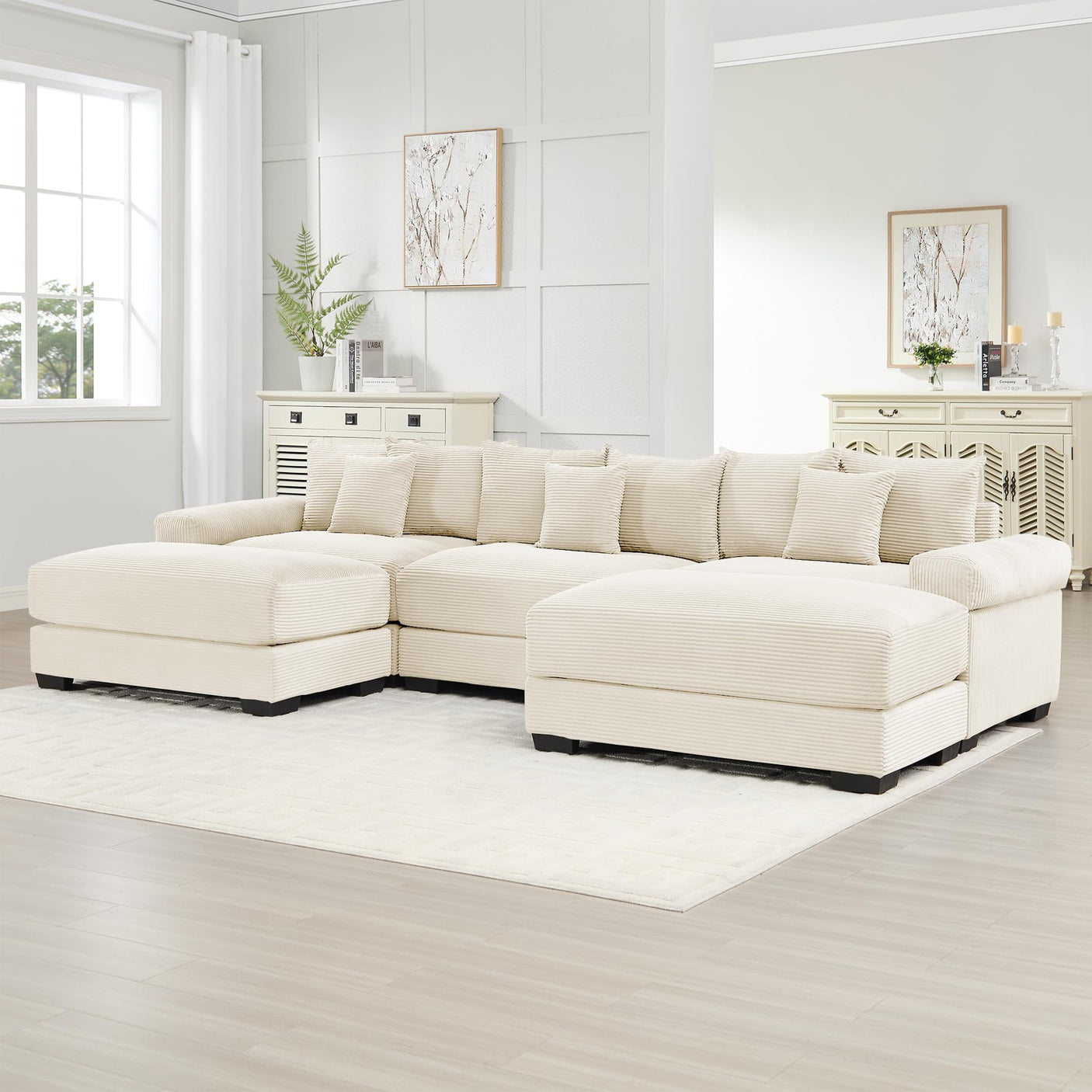 54" Oversized Corduroy Modular Sectional Sofa - Premium Comfort with High-Density Foam & Flexible Design