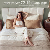 Cloud Bed Frame with Removable Headboard | Boucle Upholstered | Queen & King