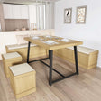 47 Inch Corner Dining Table Set with Storage Stool and Storage Bench