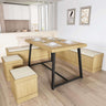 47 Inch Corner Dining Table Set with Storage Stool and Storage Bench