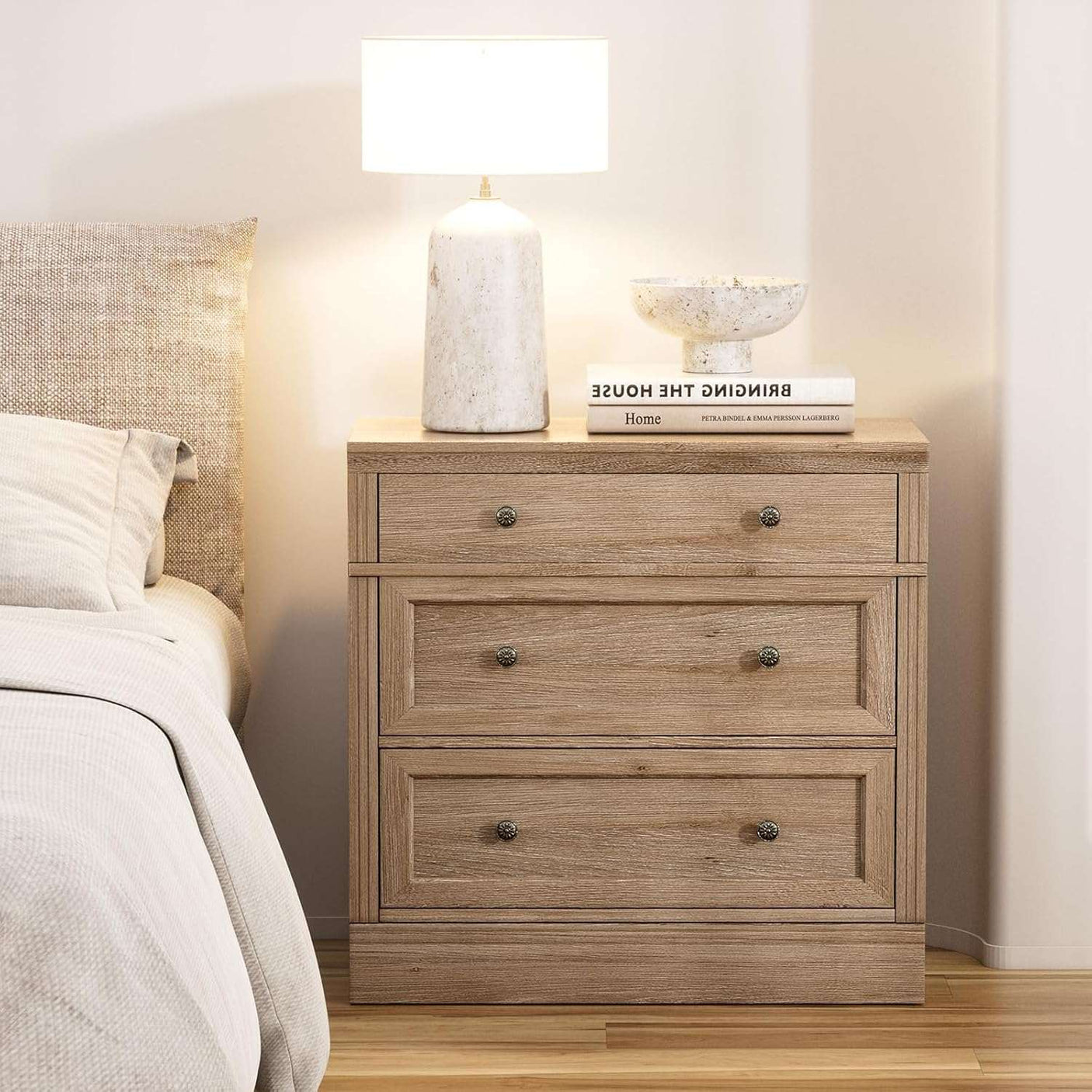 31.5" Oversized Extra Large Nightstand with 3 Drawers