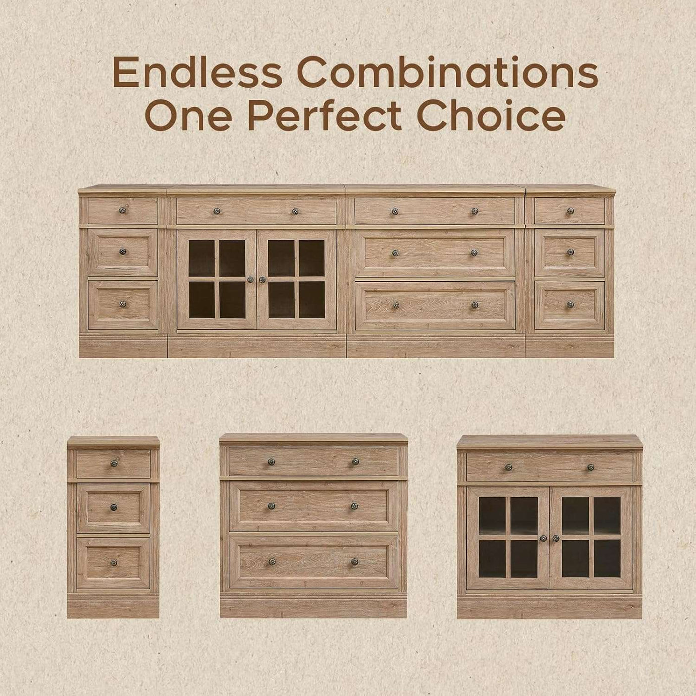 31.5" Oversized Extra Large Nightstand with 3 Drawers