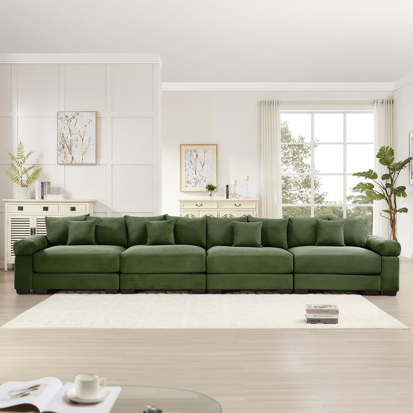 54" Oversized Corduroy Modular Sectional Sofa - Premium Comfort with High-Density Foam & Flexible Design