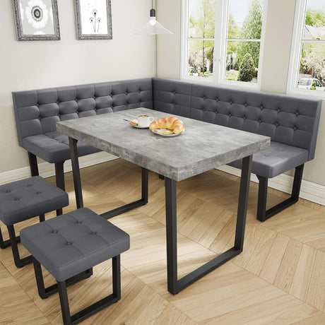72 Inch Modern Corner Dining Table Set