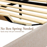 Yechen Full Size Wood Bed Frame with Headboard
