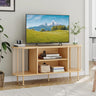 Yechen Boho TV Stand for 55-60" TV – Natural Rope Entertainment Center with Storage