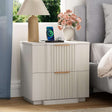 Fluted Nightstand with Charging Station