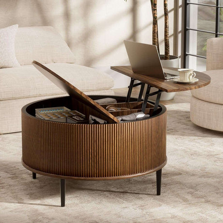 31.5" Round Coffee Table with Storage