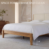 Yechen Bamboo Bed Frame – Japanese Joinery, Linen Headboard, Queen & King