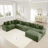 54" Oversized Corduroy Modular Sectional Sofa - Premium Comfort with High-Density Foam & Flexible Design