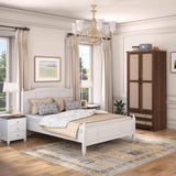 YECHEN 71" Modern Armoire Wardrobe: All-in-One Storage with 2 Drawers & Adjustable Shelves