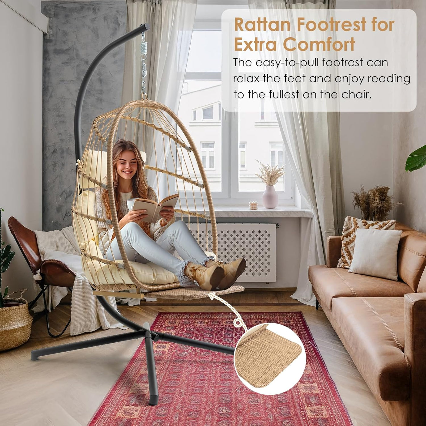 Outdoor Hammock Egg Hanging Chair with Cushion