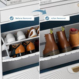 Slim Entryway Shoe Organizer with Half linear Circle Doors