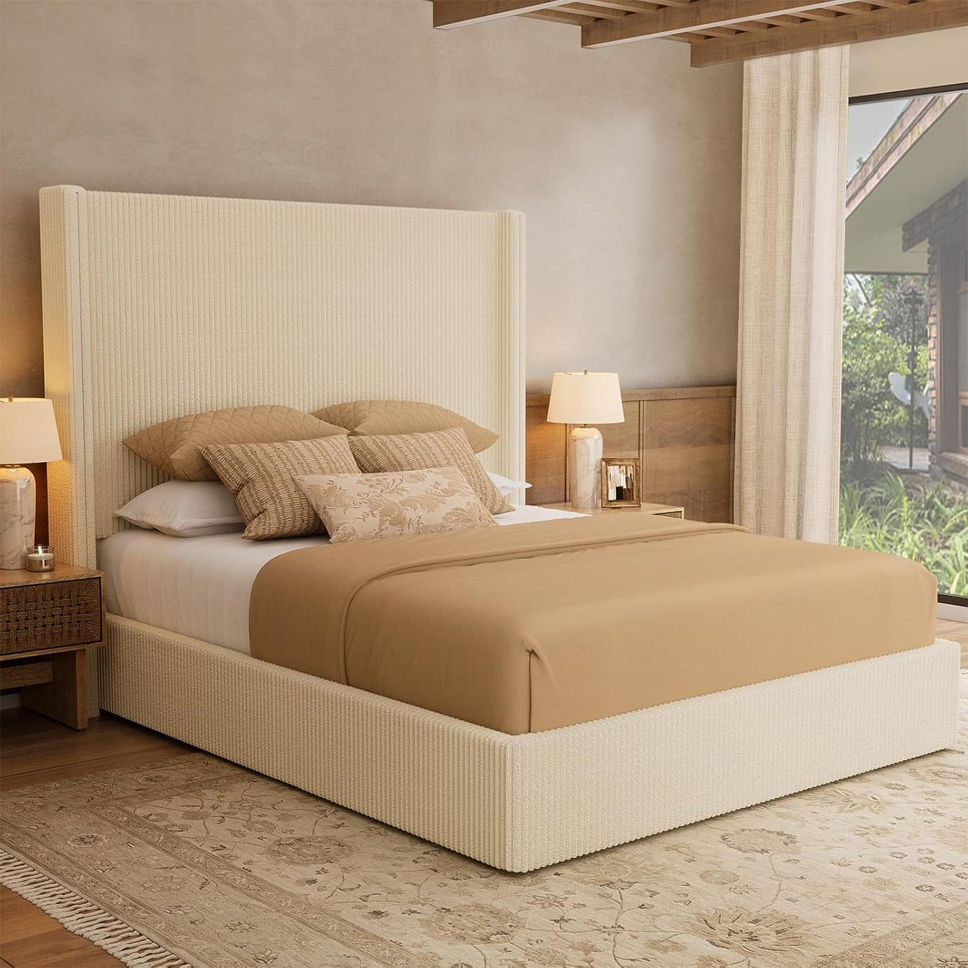 58" Tall Full Bed Frame with Lift Up Storage