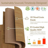 Fluted Nightstand with Charging Station