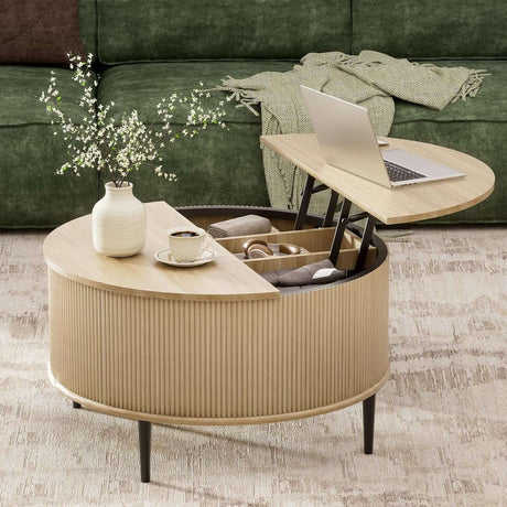 31.5" Round Coffee Table with Storage