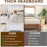 Farmhouse Queen Size Bed Frame with 4 Storage Drawers