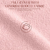 Boucle Fabric Cloud Bed Frame with Round Corner Headboard