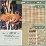 Shoe Rack Storage Organizer with 2 Natural Semi-Circular Rattan Doors