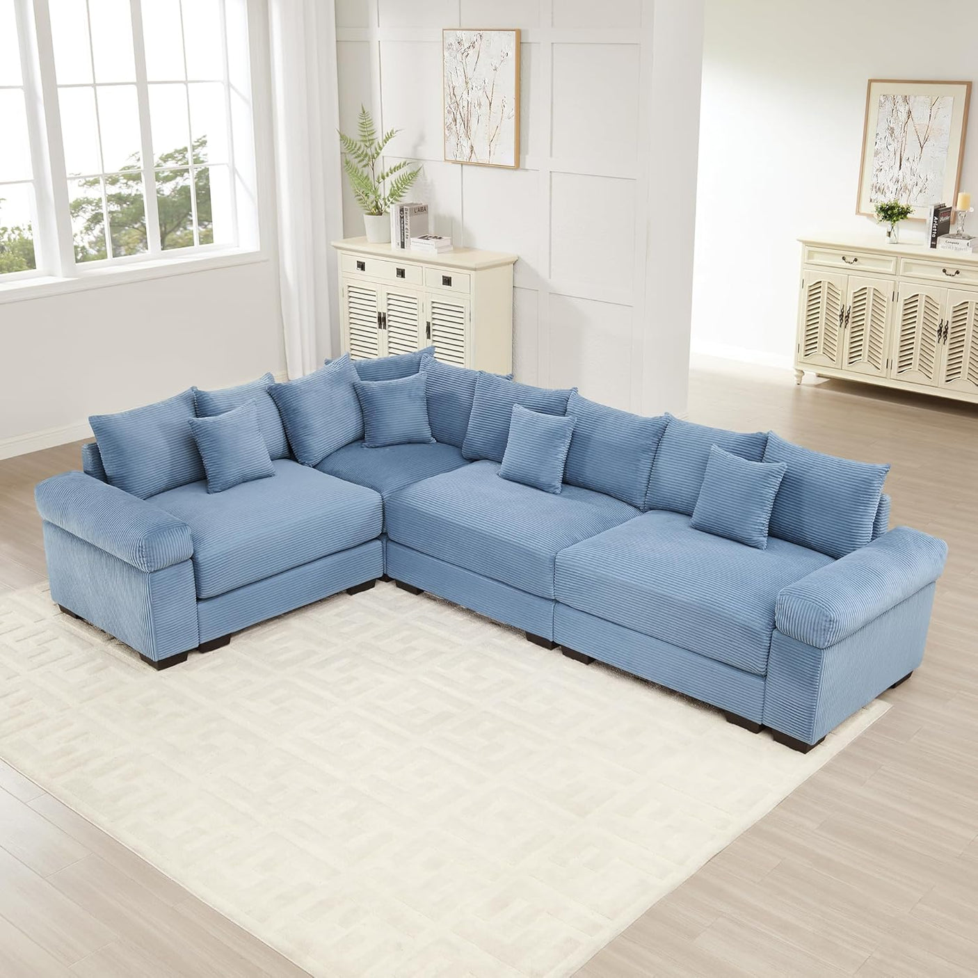 54" Oversized Corduroy Modular Sectional Sofa - Premium Comfort with High-Density Foam & Flexible Design