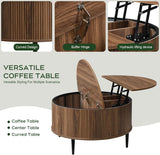 31.5" Round Coffee Table with Storage