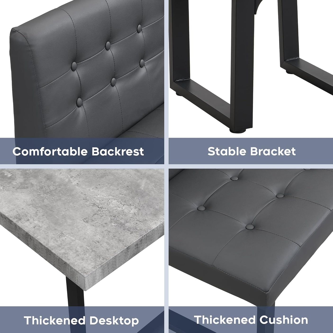 72 Inch Modern Corner Dining Table Set