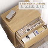 Large Modern Nightstand with Small Built-in Drawers