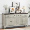 62" Large Farmhouse Buffet Cabinet with 4 Drawers & 4 Doors