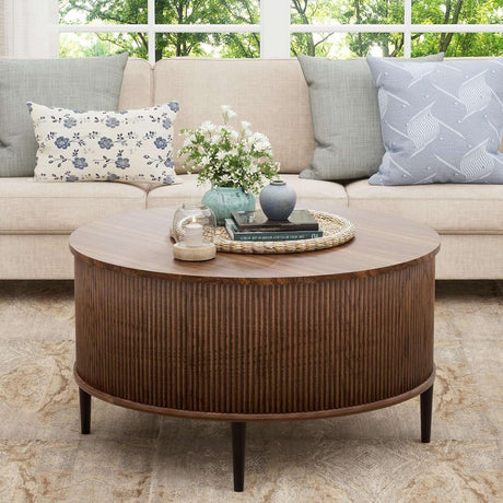 31.5" Round Coffee Table with Storage