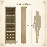 Yechen Tall Shoe Cabinet – 9-Tier, 27 Cubbies, 74.9" Freestanding Organizer | Light Brown