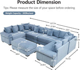 54" Oversized Corduroy Modular Sectional Sofa - Premium Comfort with High-Density Foam & Flexible Design