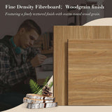 Yechen 57" Modern Rattan Executive Desk with 5 Drawers