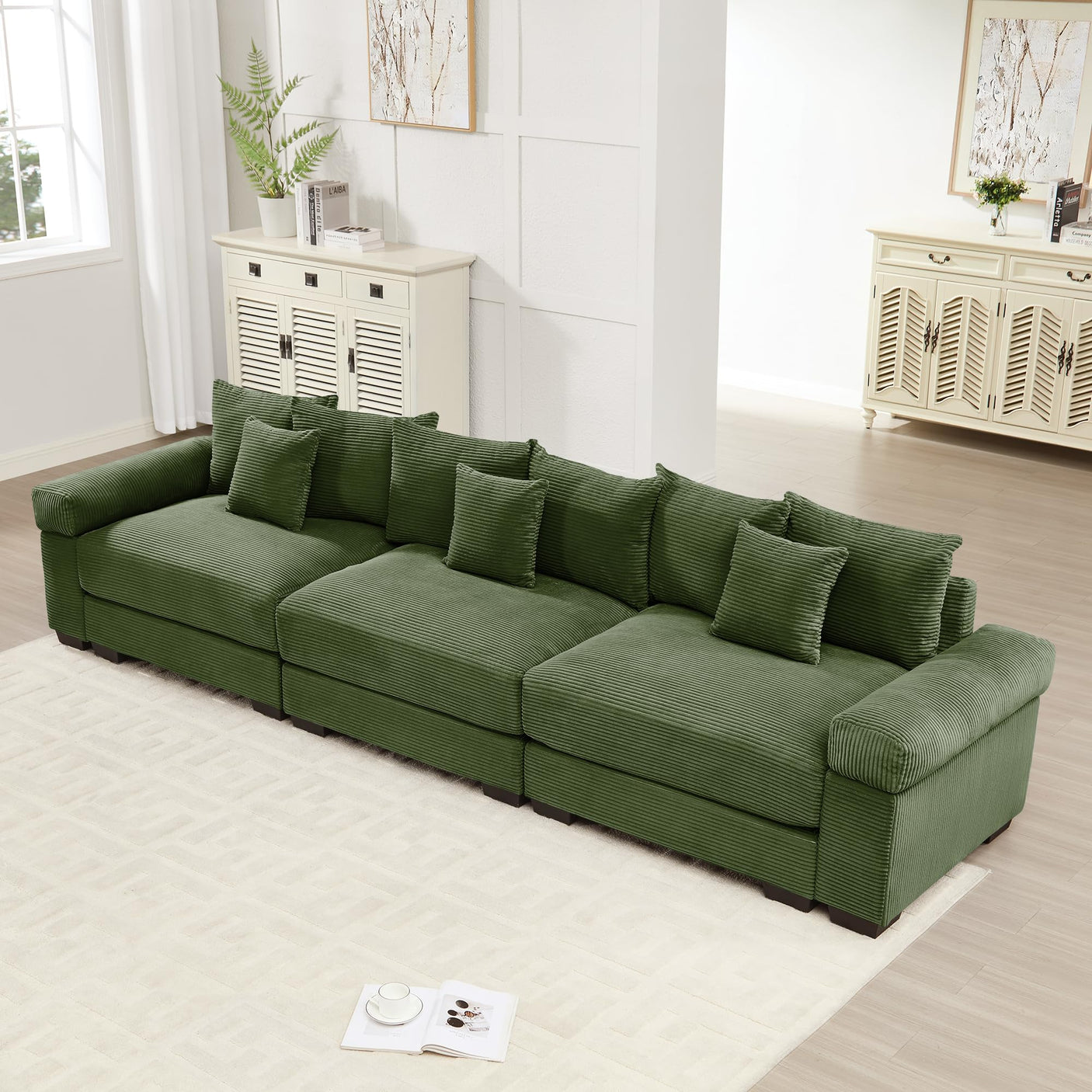 54" Oversized Corduroy Modular Sectional Sofa - Premium Comfort with High-Density Foam & Flexible Design