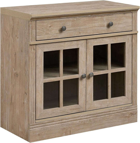31.5” W Farmhouse Sideboard Cabinet with Drawer & Glass Doors