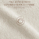 Boucle Fabric Cloud Bed Frame with Round Corner Headboard